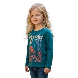 Wrangler Kids Western Graphic Long Sleeve Tee Size L